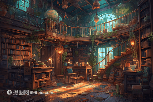 吉卜力风格图书馆 场景设施工程服务全解析