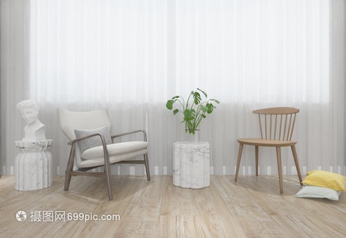 现代简洁风家居陈列室内设计效果图